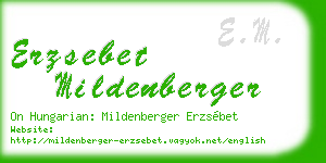 erzsebet mildenberger business card